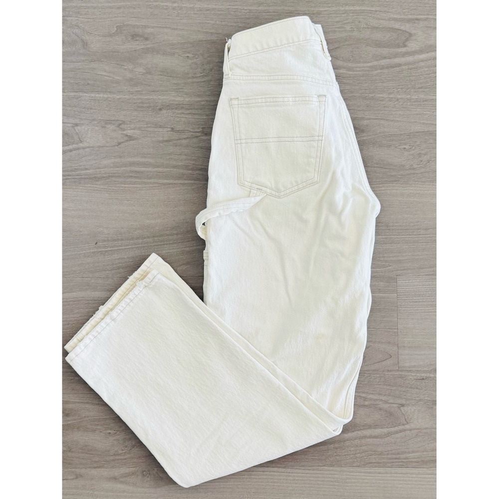Abercrombie Carpenter Jeans Women 27/4R Cream Curve Love Button Fly - Picture 4 of 8